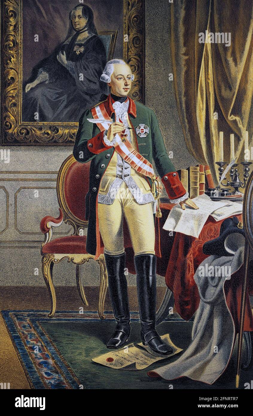 retrato de José II, Emperador Santo Romano 1741-1790 Foto de stock