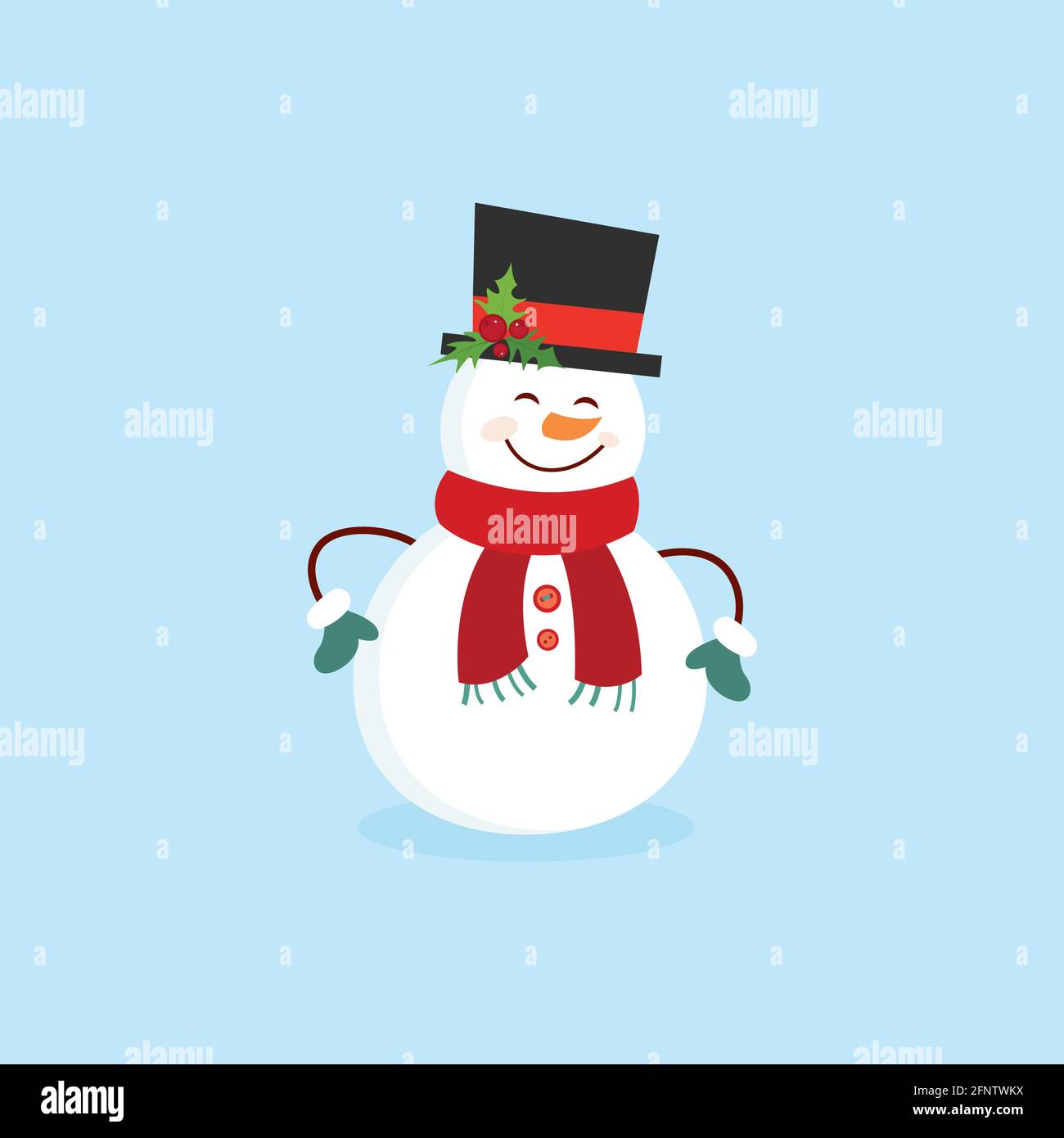 Divertido muñeco de nieve de dibujos animados, postal, ilustración con un  muñeco de nieve sobre un fondo azul Fotografía de stock - Alamy