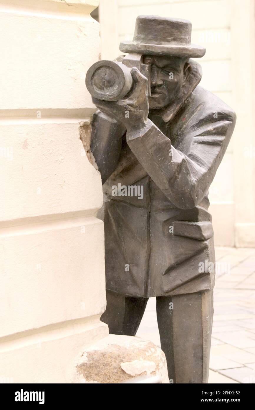 Estatua de Paparazzi, Eslovaquia, Bratislava Foto de stock