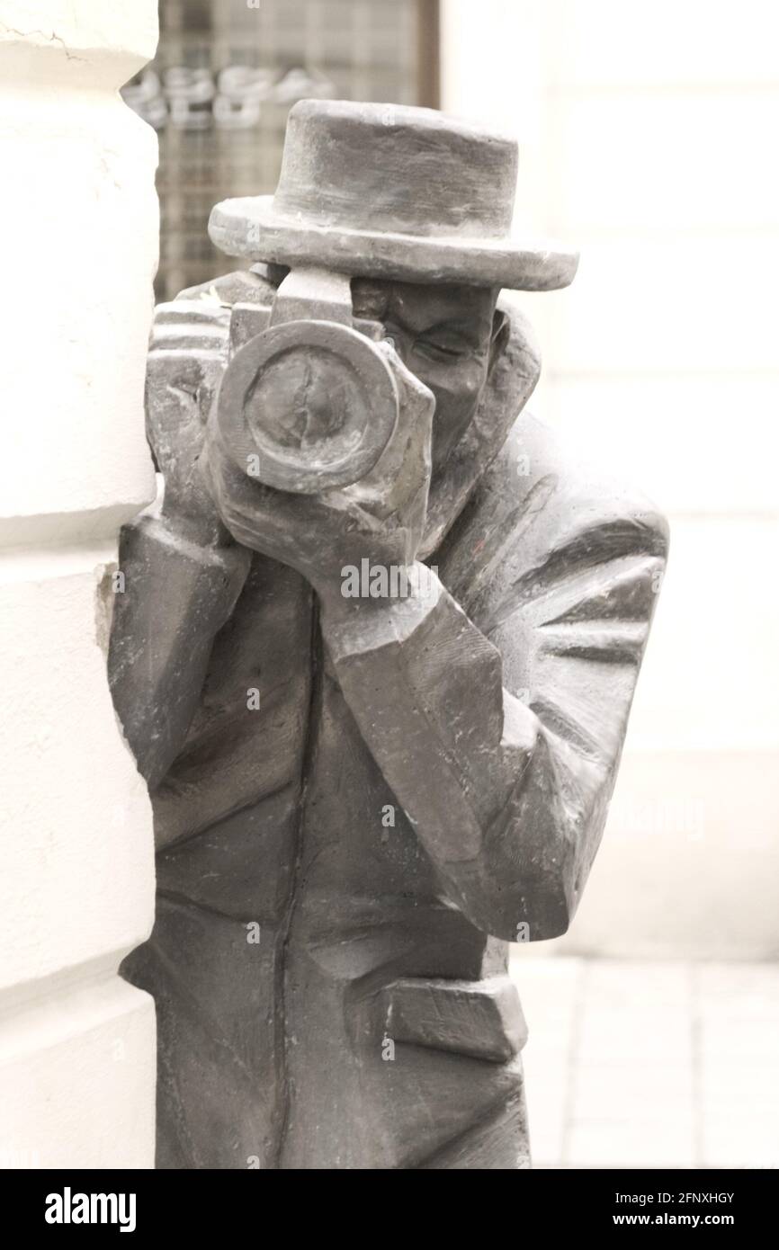 Estatua de Paparazzi, Eslovaquia, Bratislava Foto de stock
