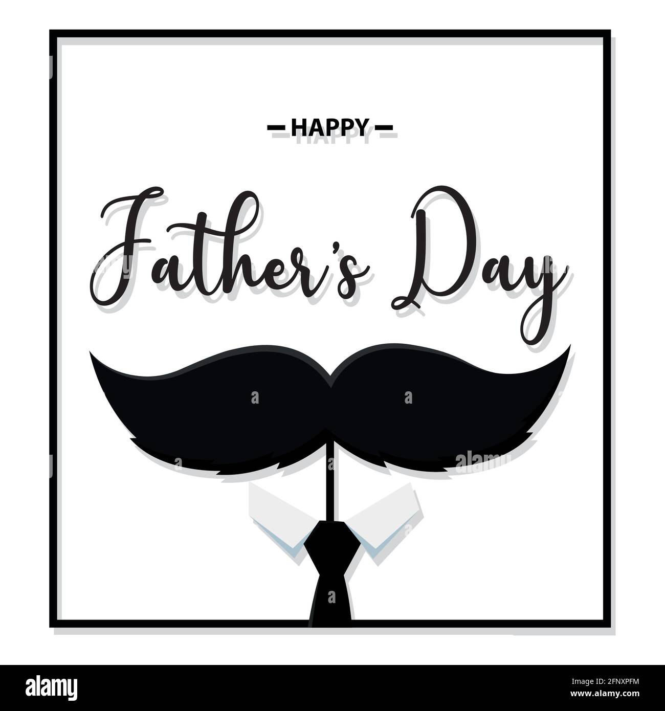 Tarjeta de día para padre con bigote y corbata Ilustración vectorial Imagen  Vector de stock - Alamy