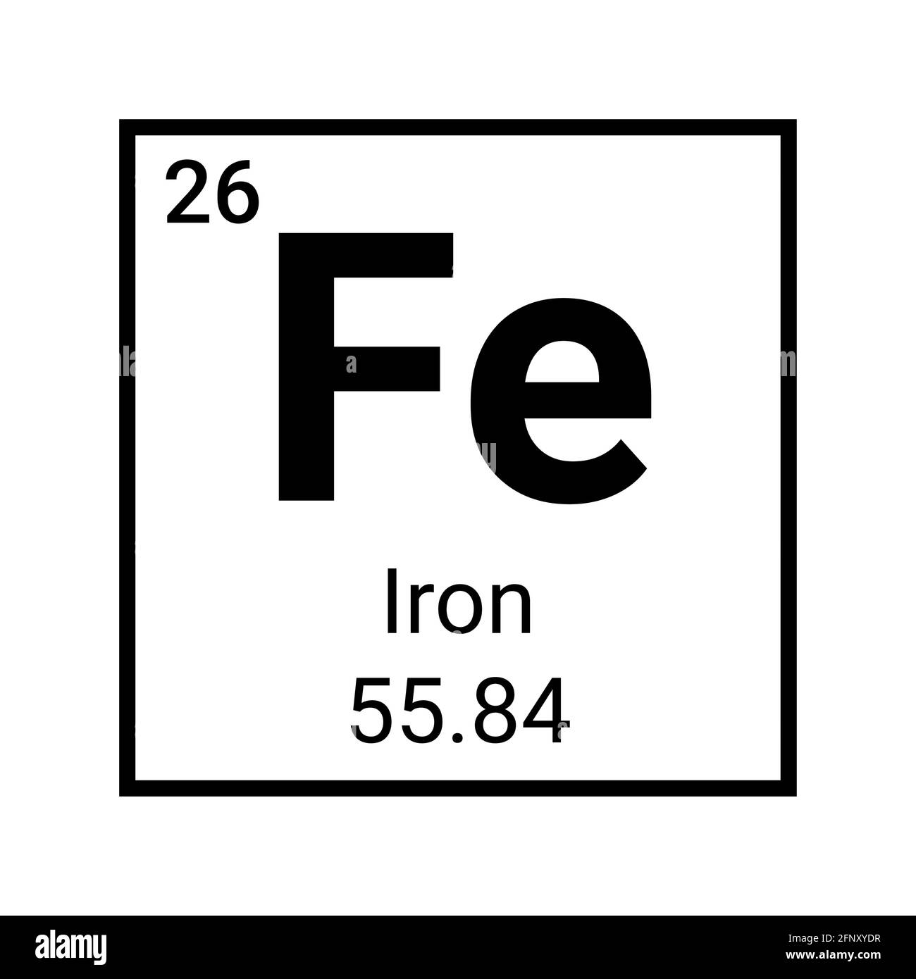 Química de tabla periódica del elemento de hierro. Símbolo de hierro vector  atómico signo de vitamina Fe Imagen Vector de stock - Alamy
