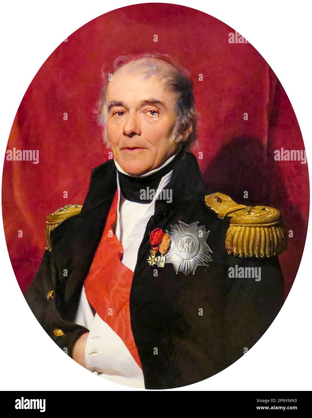 Henri-Gatien, comte Bertrand (1773-1844), fue un general francés, retrato de Paul Delaroche, alrededor de 1840 Foto de stock