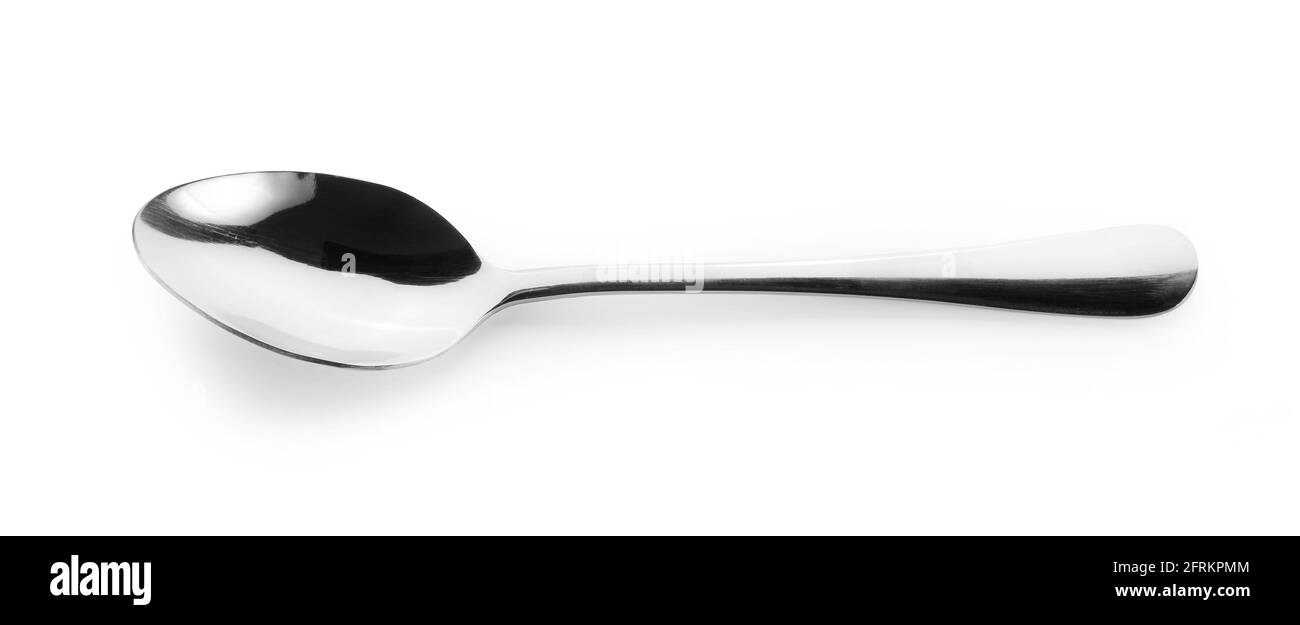 Silver Spoon aislado sobre fondo blanco. Foto de stock