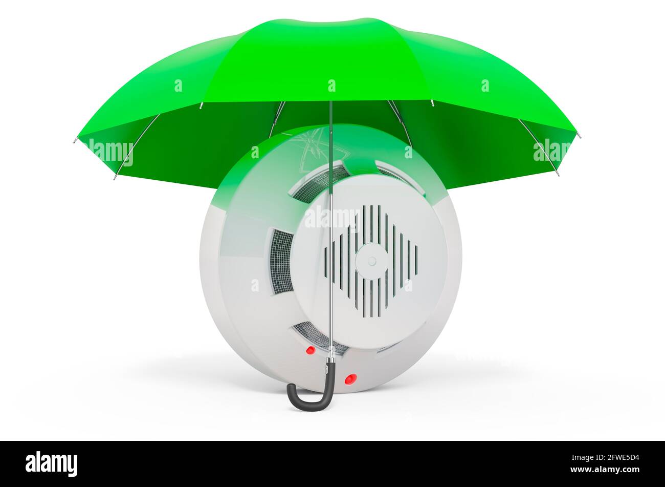 Rendición dentro desencadenar Detector de fuego y llama bajo paraguas, 3D de forma aislada sobre fondo  blanco Fotografía de stock - Alamy