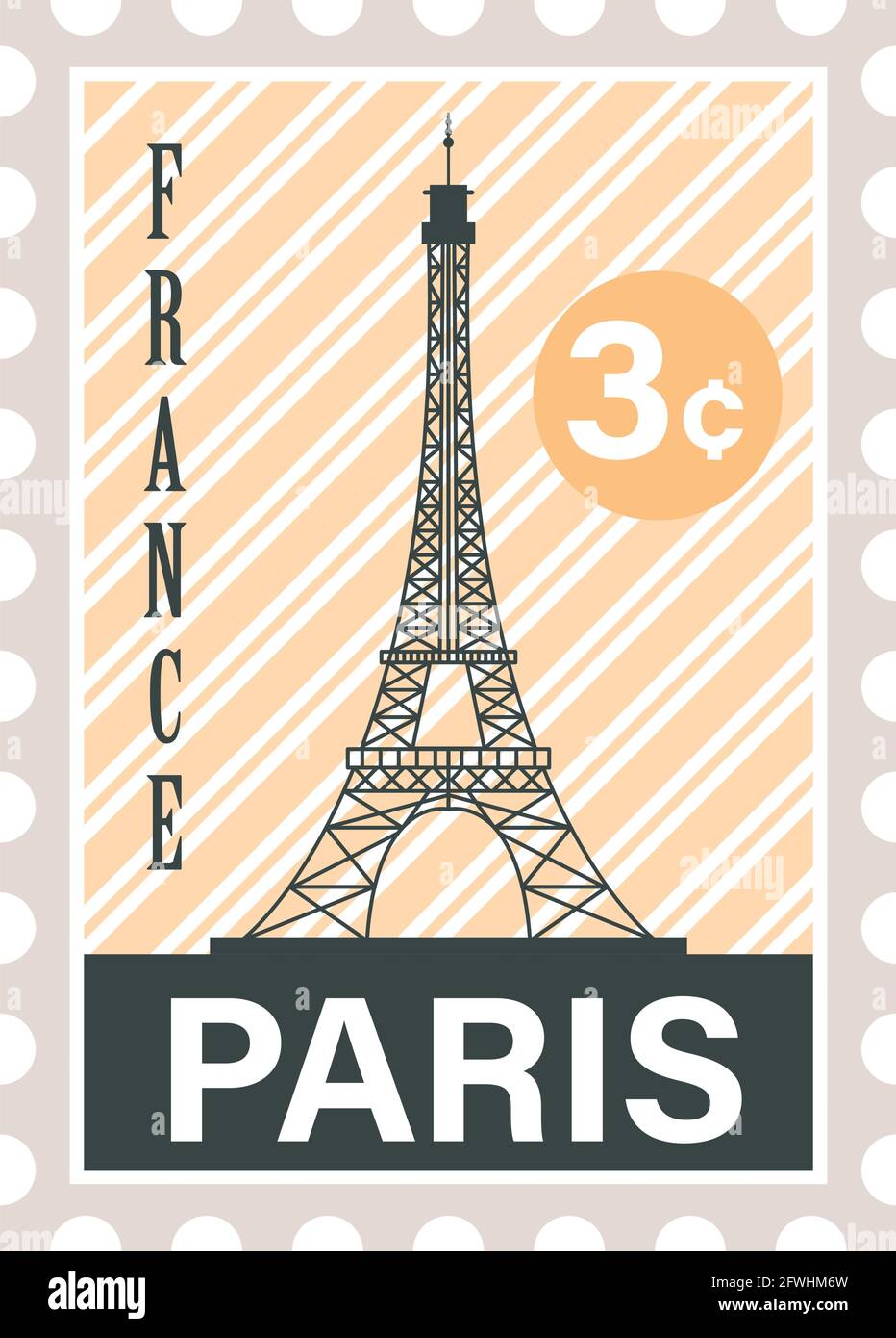 sello postal de francia Imagen Vector de stock - Alamy