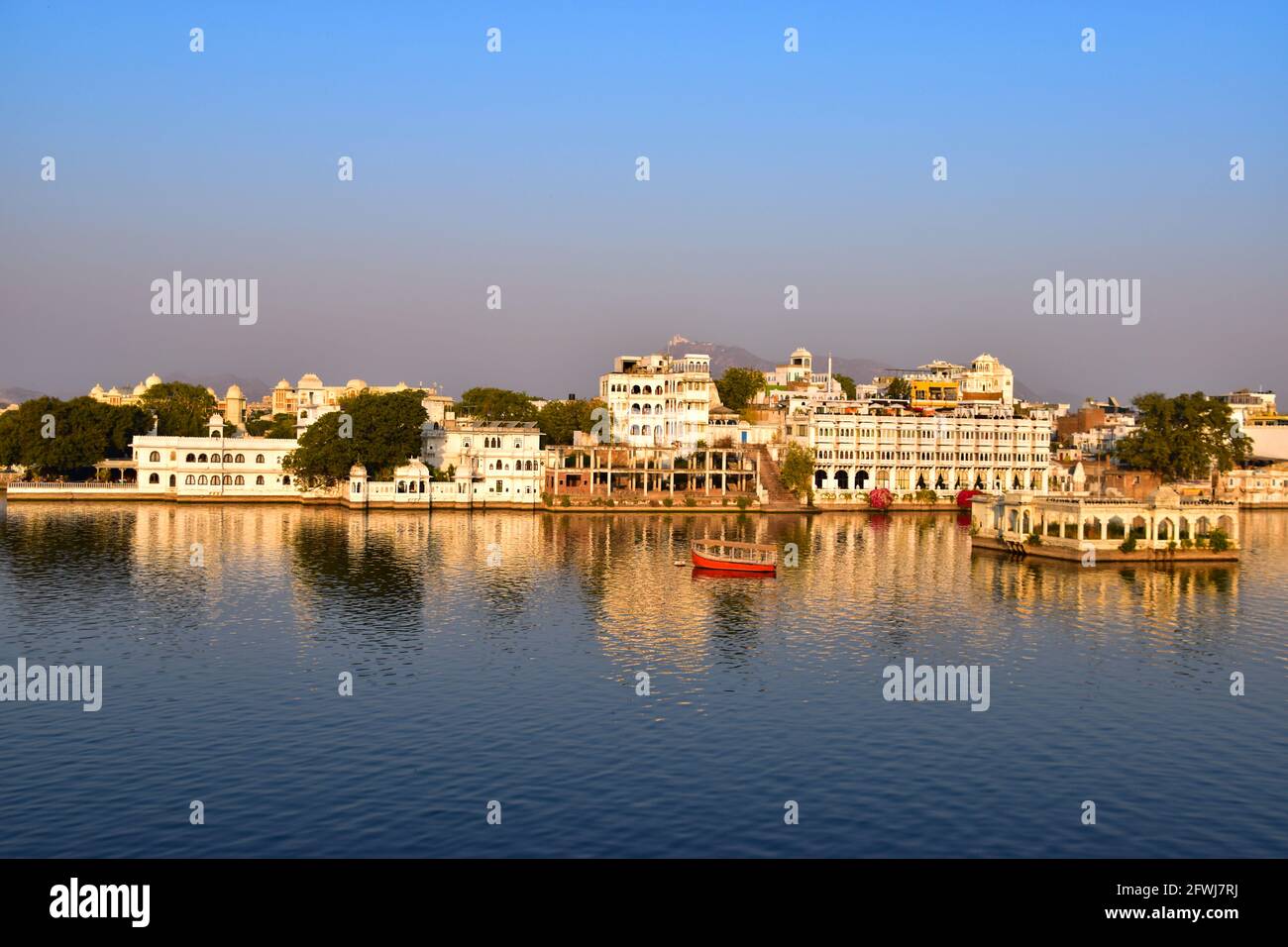 Lago Pichola, Udaipur, Rajasthan, India Foto de stock