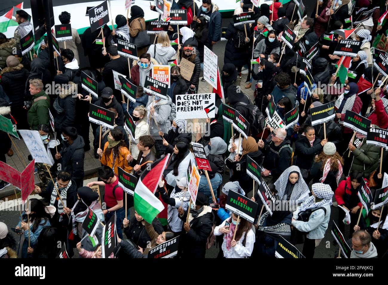 Mayo de 22nd 2021. marcha de Solidaridad con Palestina, Londres Central. Foto de stock