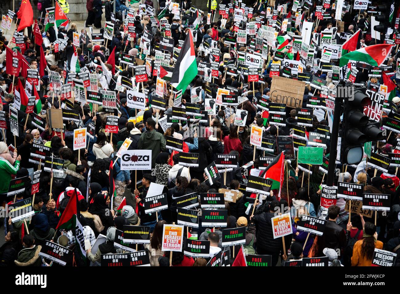 Mayo de 22nd 2021. marcha de Solidaridad con Palestina, Londres Central. Foto de stock