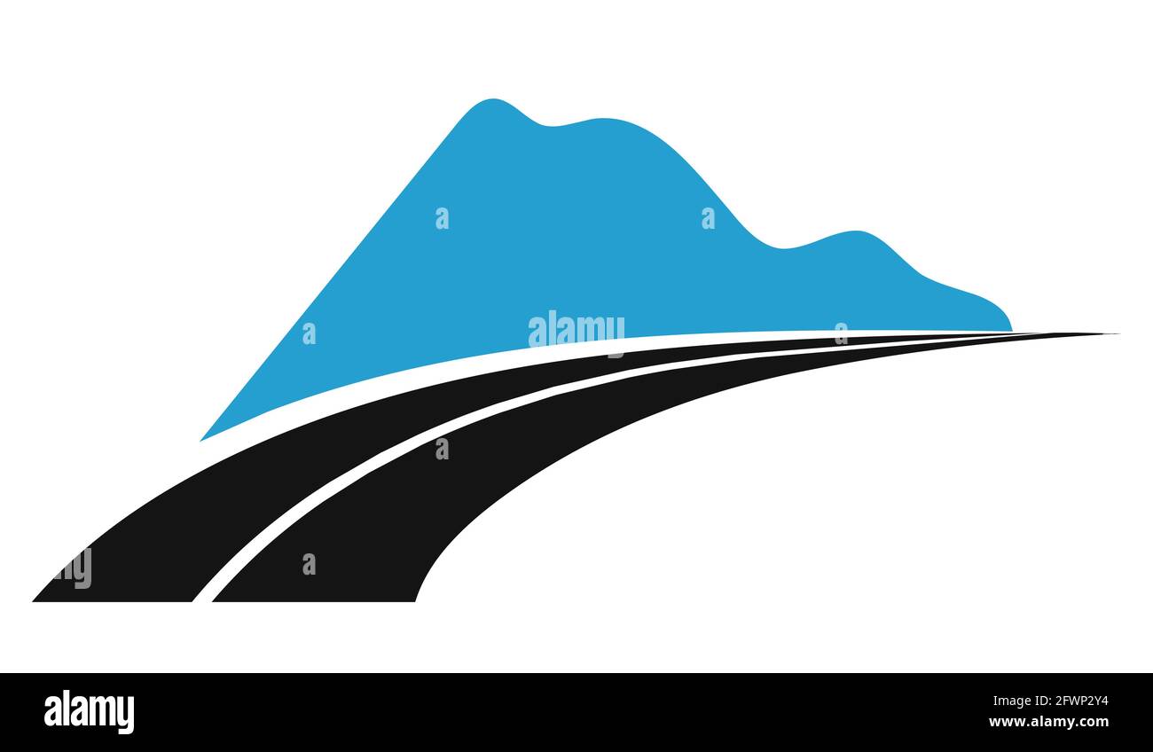 Ilustración del logotipo de Mountain and Road Vector Ilustración del Vector
