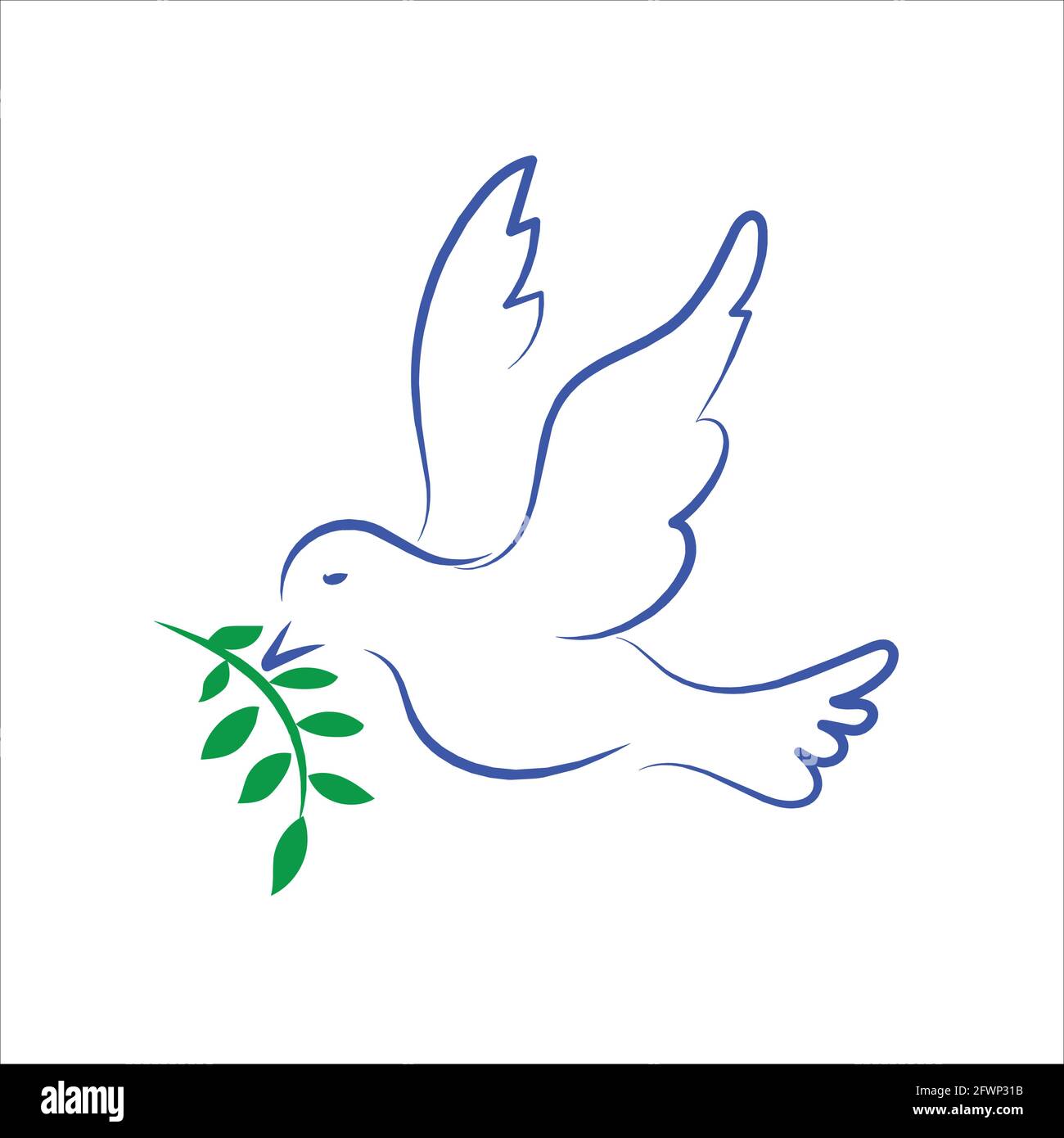 Vector volador de la paloma de la paz ilustraciones sobre fondo blanco