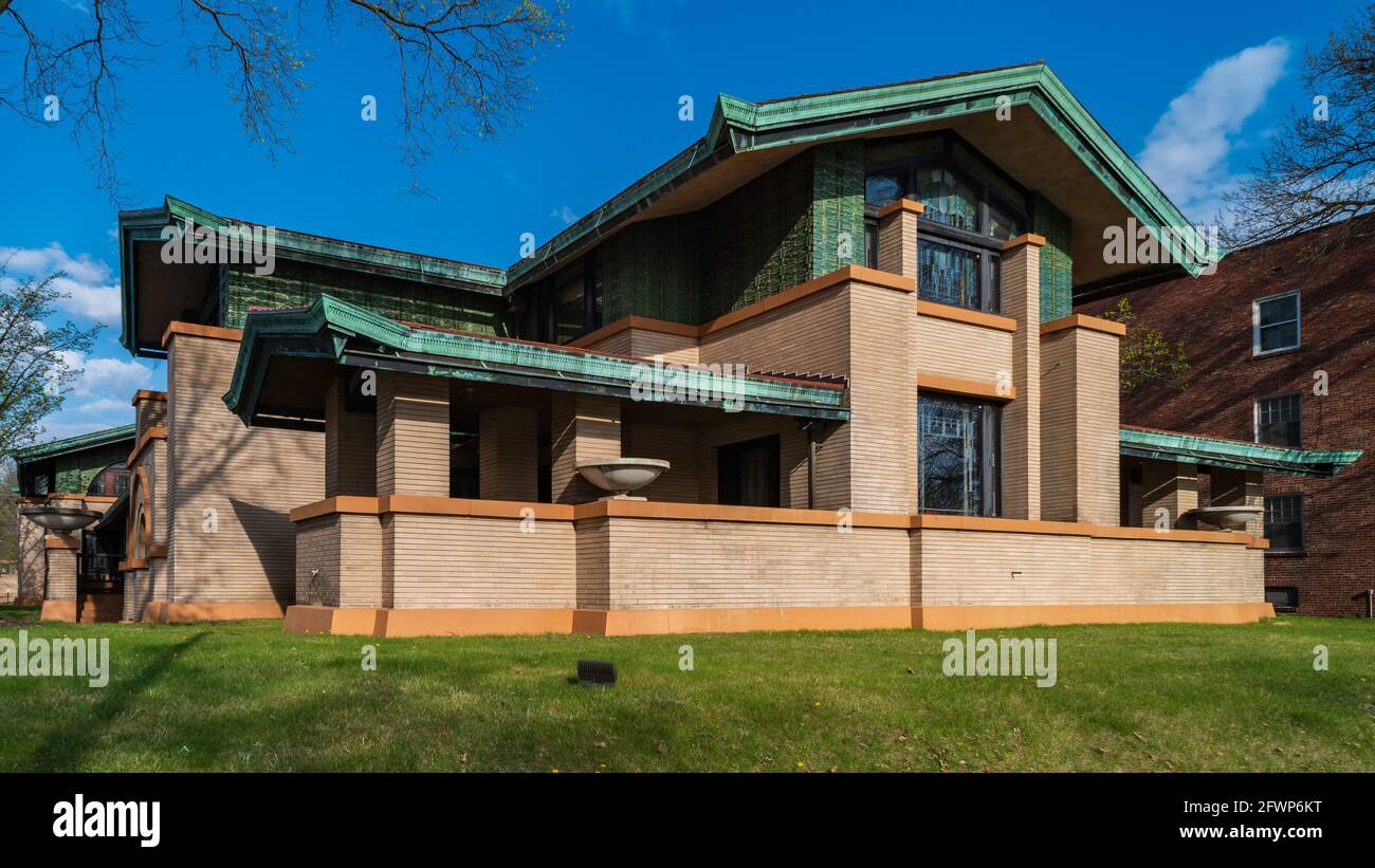 Casa Dana-Thomas al estilo de la pradera por Frank Lloyd Wright en  Springfield, Illinois Fotografía de stock - Alamy