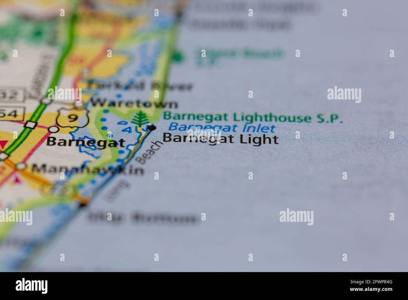 Barnegat Light New Jersey USA se muestra en un mapa geográfico o mapa