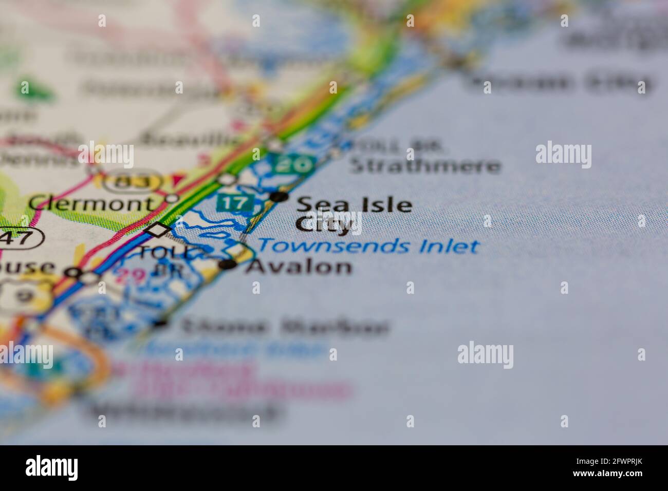 Sea isle City New Jersey EE.UU. Se muestra en una geografía mapa o mapa