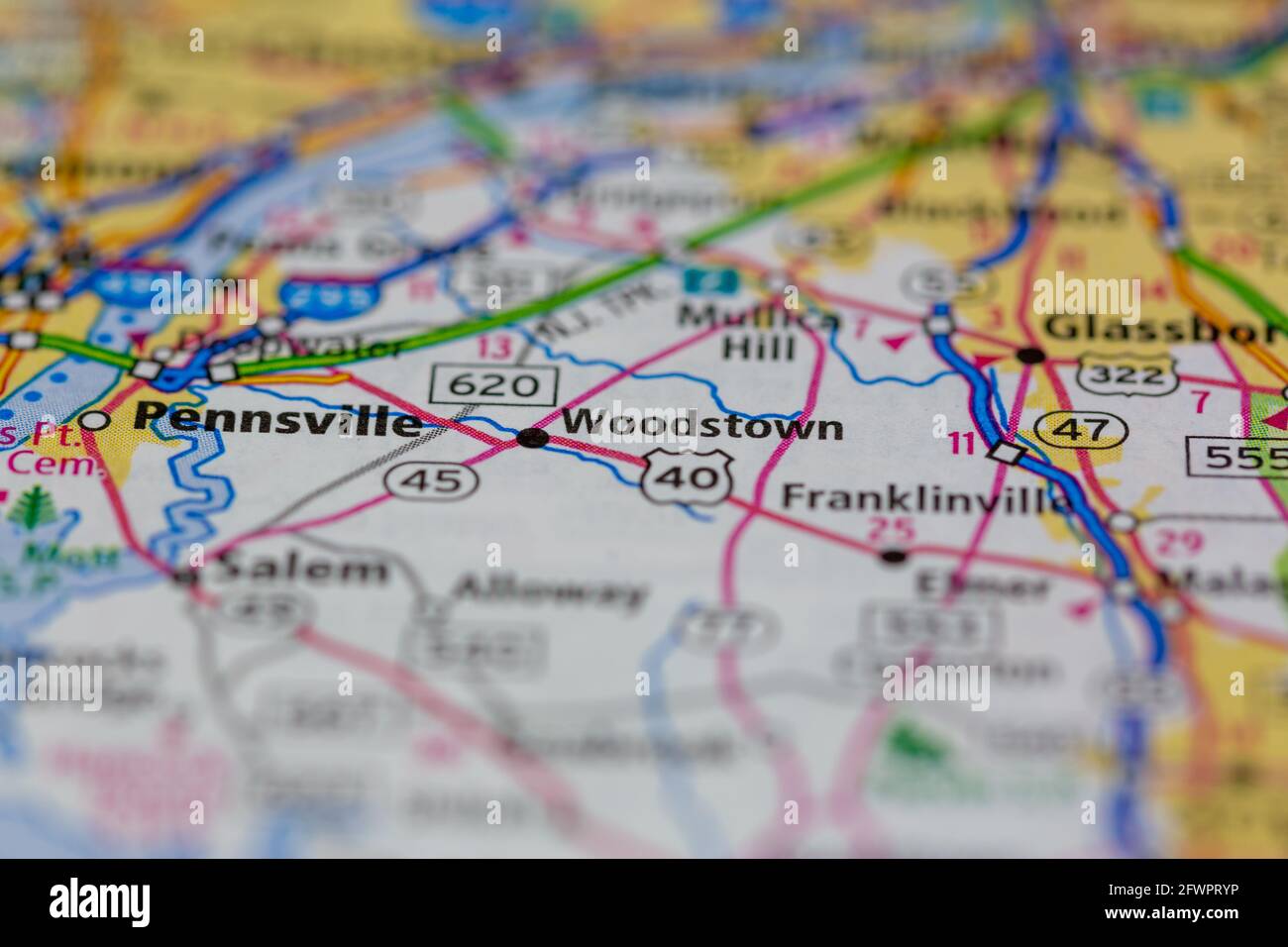 Mapa de woodstown nueva jersey fotografías e imágenes de alta