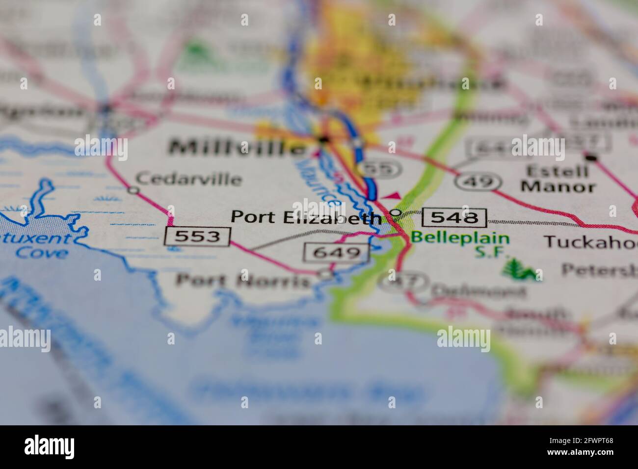 Mapa De Elizabeth Nj Port Elizabeth New Jersey Ee.uu. En Un Mapa Geográfico O Mapa De Carreteras  Fotografía De Stock - Alamy
