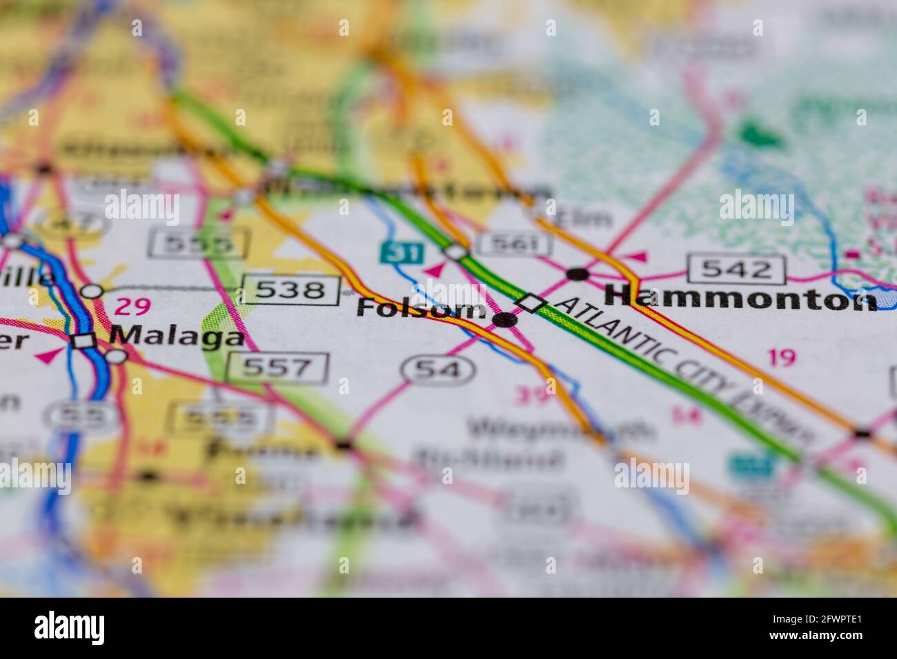 Folsom New Jersey Usa Mostrado En Un Mapa De Geografia O Hoja De Ruta 2fwpte1 