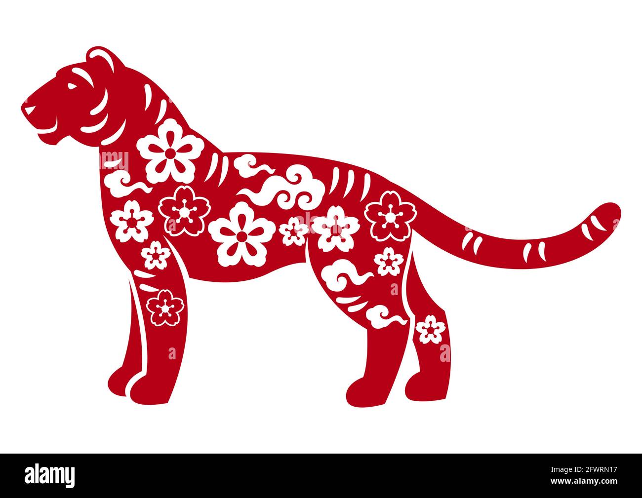 Ilustración Del Símbolo Oriental Del Tigre De 2022. Feliz Año Nuevo Chino  Calendario Lunar Animal. Elemento De Tradición Asiática. Ilustraciones svg,  vectoriales, clip art vectorizado libre de derechos. Image 169399382