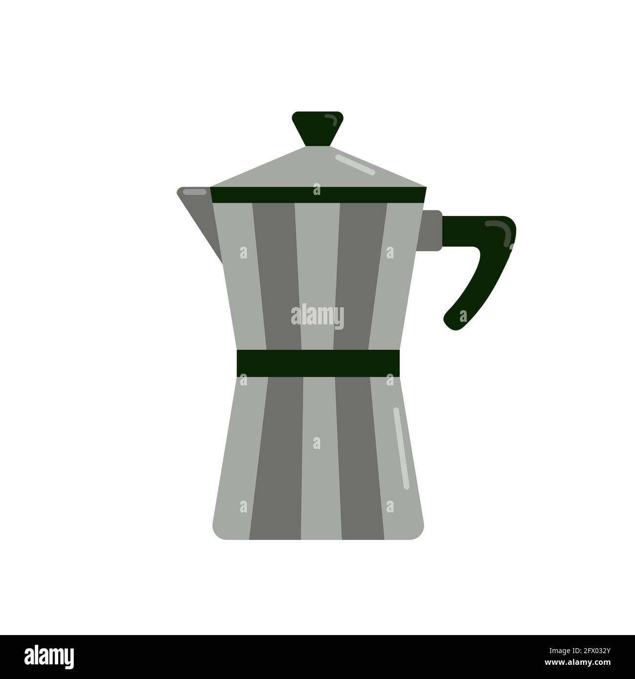 Geyser cafetera para hacer café en una cocina de gas, aparato de cocina,  vector clipart en estilo de dibujos animados, aislado, ilustración plana  Imagen Vector de stock - Alamy