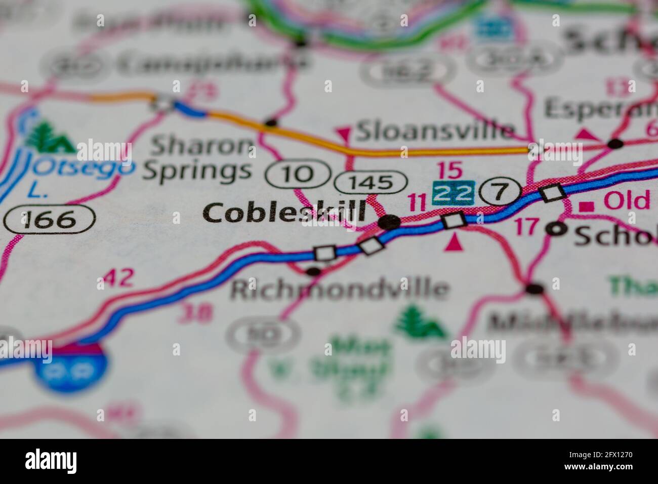 Cobleskill New York USA aparece en un mapa geográfico o mapa de