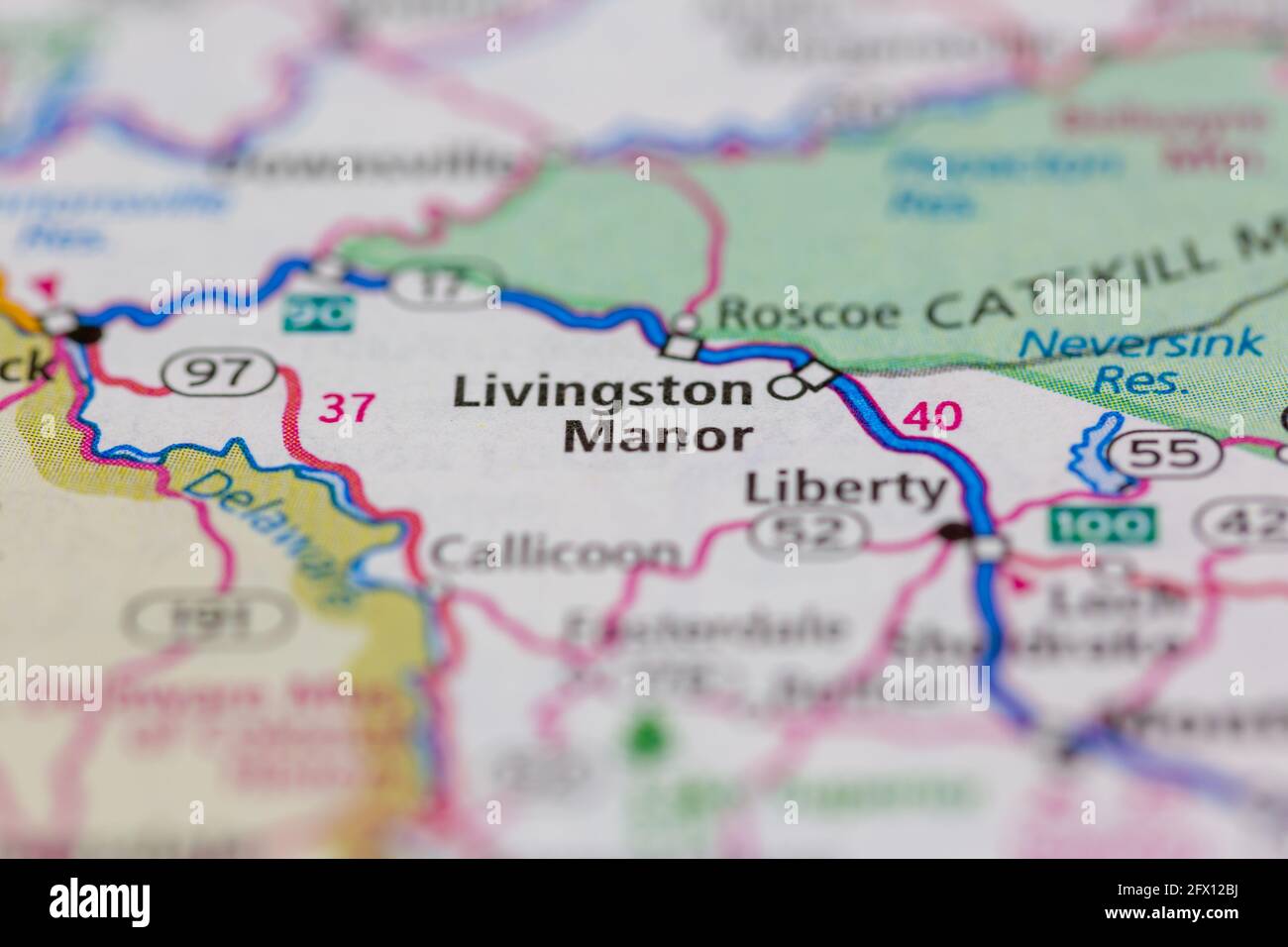 Livingston Manor New York USA aparece en un mapa geográfico o mapa de