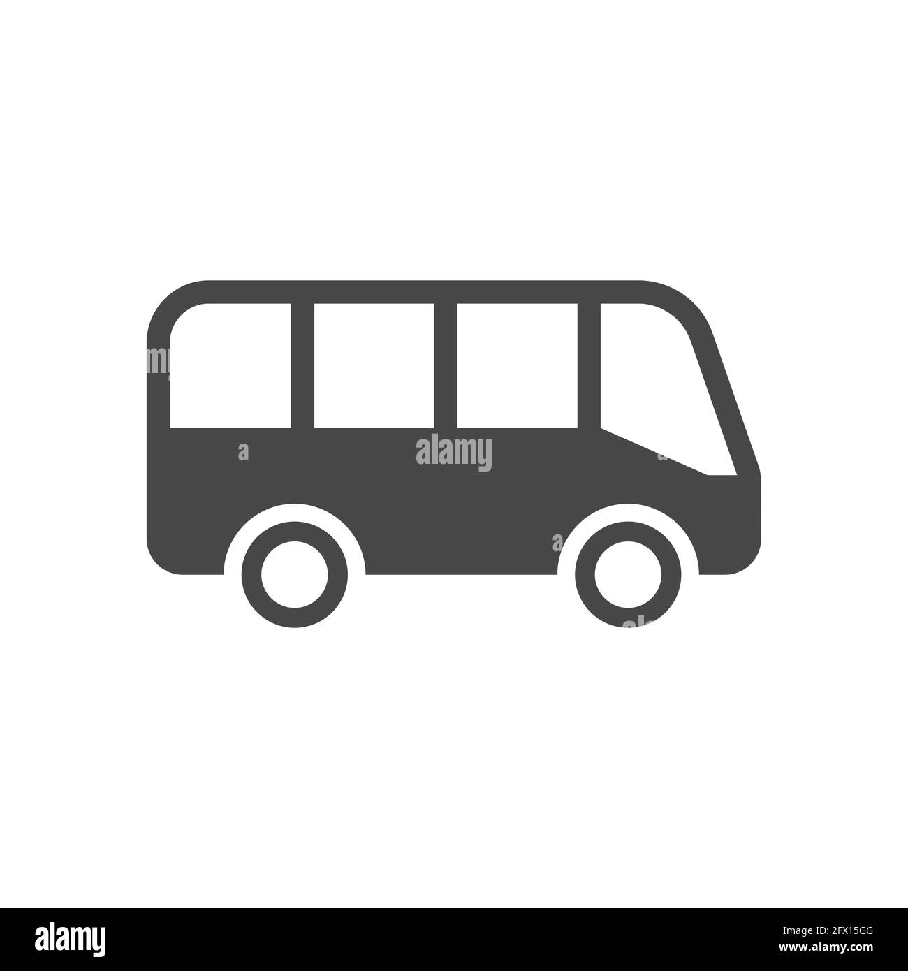 Icono de vector negro simple de bus. Símbolo de bus automático de glifo. Ilustración del Vector