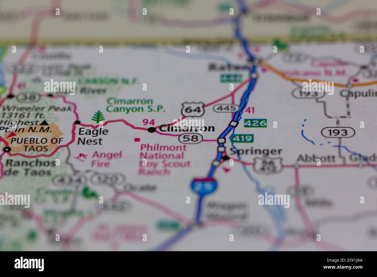 Mapa de cimarron nuevo mexico fotografías e imágenes de alta resolución Alamy