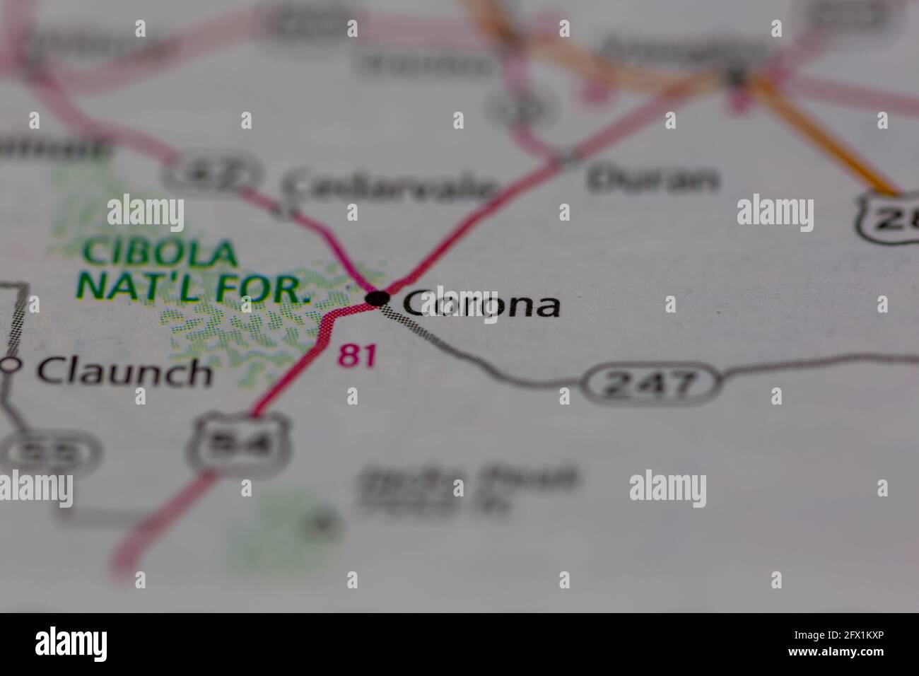 Corona nuevo mexico en un mapa fotografías e imágenes de alta