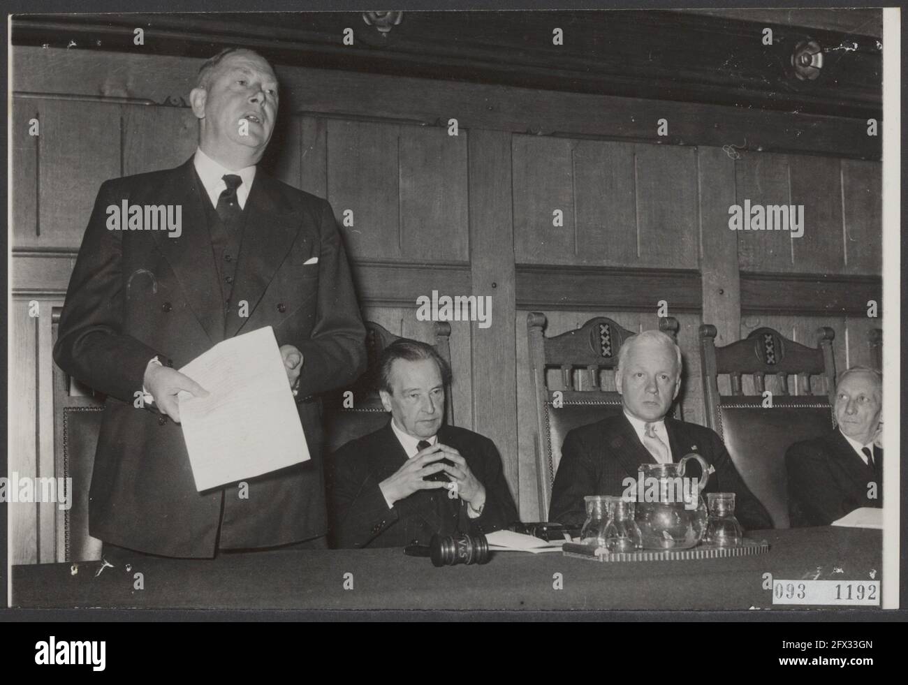 Congreso sobre derecho de autor musical, 16 de junio de 1952, congresos, ministros, Músicos, discursos, Países Bajos, agencia de prensa del siglo 20th foto, noticias para recordar, documental, fotografía histórica 1945-1990, historias visuales, Historia humana del siglo XX, capturando momentos en el tiempo Foto de stock