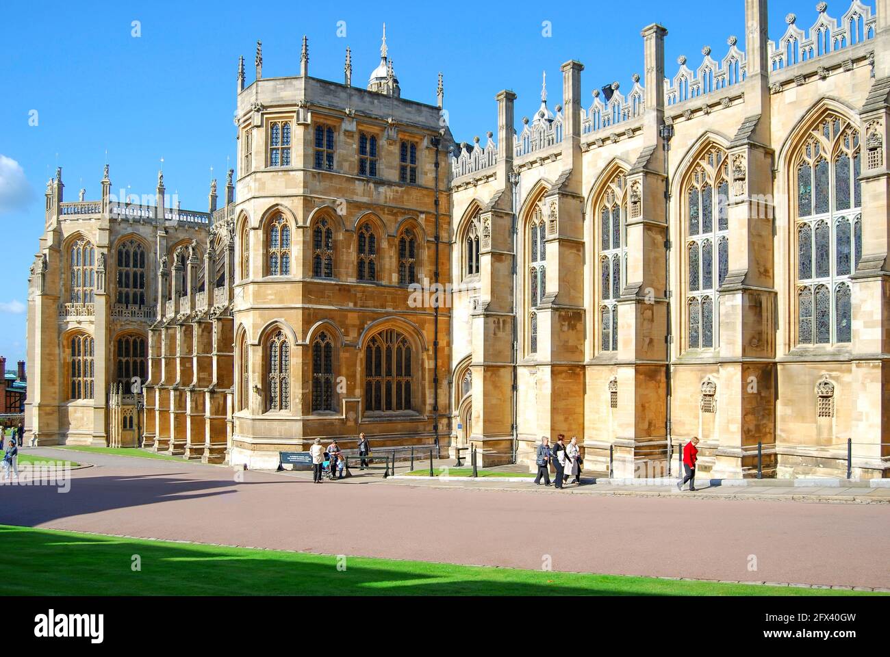 La capilla de San Jorge, Bajar Ward, El Castillo de Windsor, Windsor, Berkshire, Inglaterra, Reino Unido Foto de stock