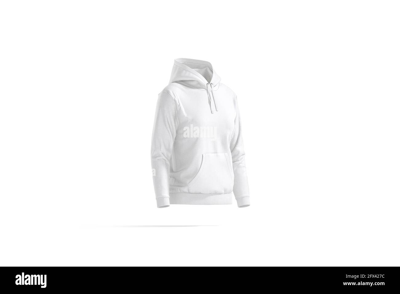 Sudadera con capucha blanca para mujer con capucha, vista lateral,  renderizado en 3D. Sudadera con capucha vacía para mujer mockup, aislado.  Algodón transparente sport jersey sudor Fotografía de stock - Alamy