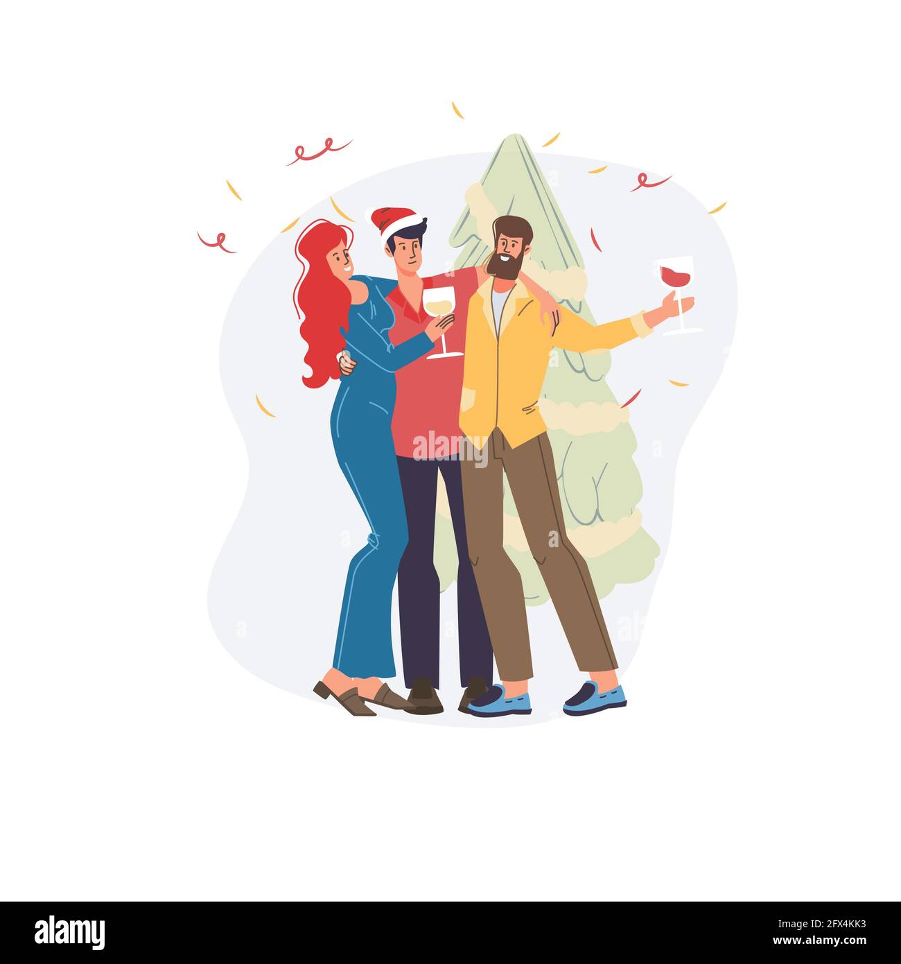Personajes de dibujos animados amigos Feliz Navidad Año Nuevo vector celebración concepto de ilustración Imagen Vector de stock - Alamy Personajes de dibujos animados amigos Feliz Navidad Año Nuevo vector celebración concepto de ilustración Imagen Vector de stock - Alamy