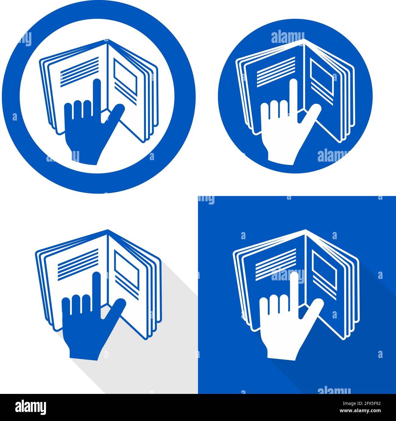 Consulte la señal del manual de instrucciones. Ilustración vectorial