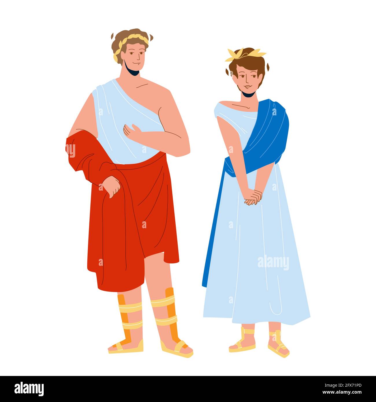 Pantano grava Intenso Hombre y mujer romana en vector de ropa tradicional Imagen Vector de stock  - Alamy
