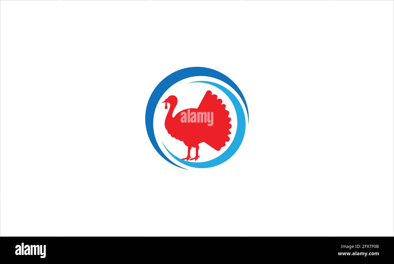 Línea de pavos y glifo de animales y aves de corral de granja logotipo del icono de gráficos vectoriales Ilustración del Vector