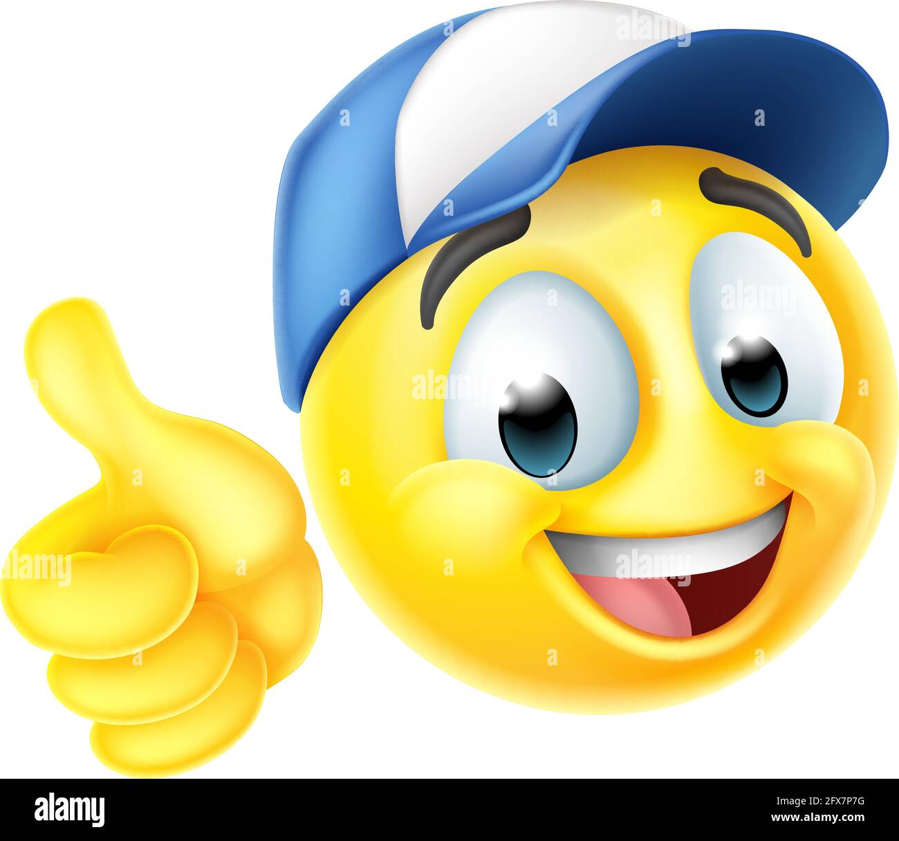 Caricatura Emoji Emoticon cara con sombrero Imagen Vector de stock - Alamy