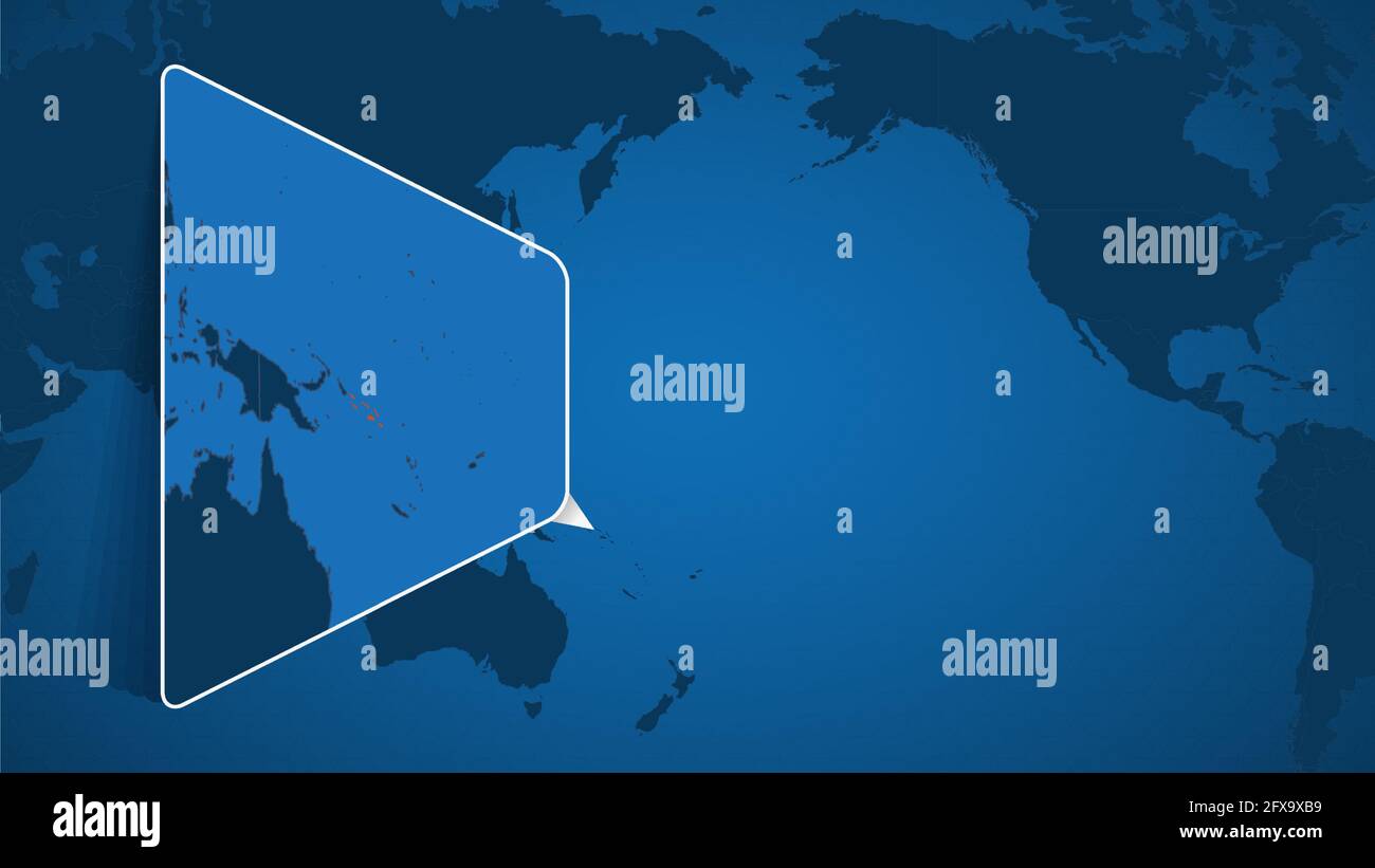Ubicación de las Islas Salomón en el mapa mundial con mapa ampliado de las Islas  Salomón con bandera. Plantilla de vector geográfico para tu diseño Imagen  Vector de stock - Alamy