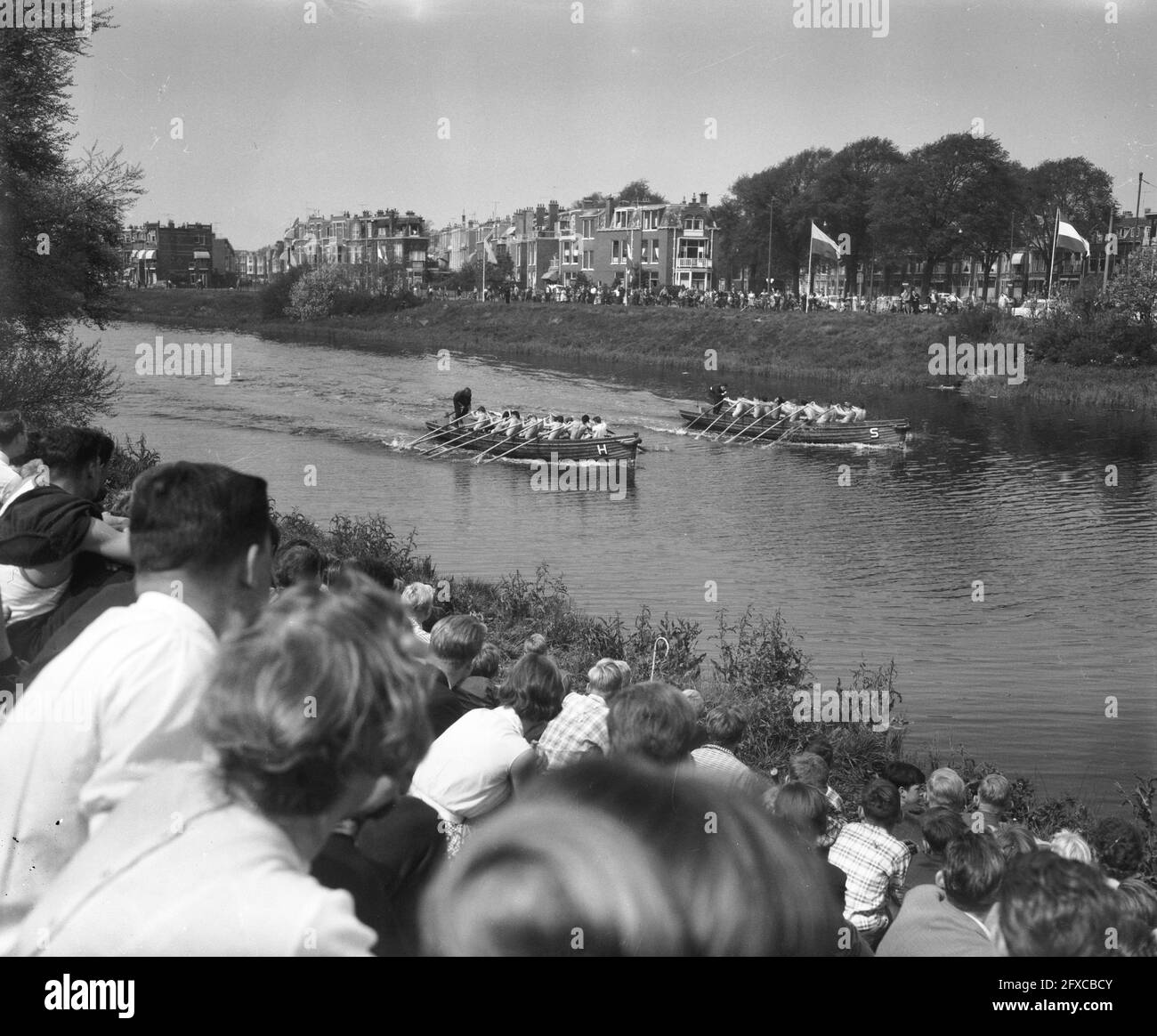 Carrera nacional de sloop para escuelas de pesca y marineros en Houtrust, 7 de mayo de 1960, PESCA, carreras de sloop, Países Bajos, agencia de prensa del siglo 20th foto, noticias para recordar, documental, fotografía histórica 1945-1990, historias visuales, Historia humana del siglo XX, capturando momentos en el tiempo Foto de stock
