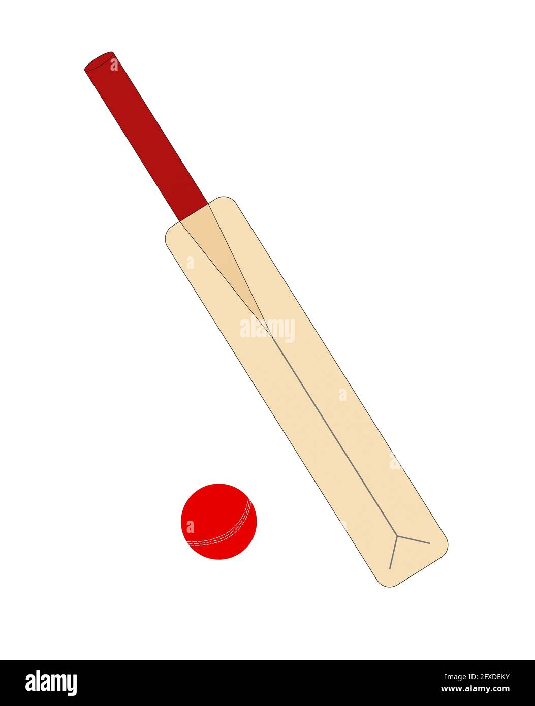 Cricket bat and ball illustration Imágenes recortadas de stock - Alamy