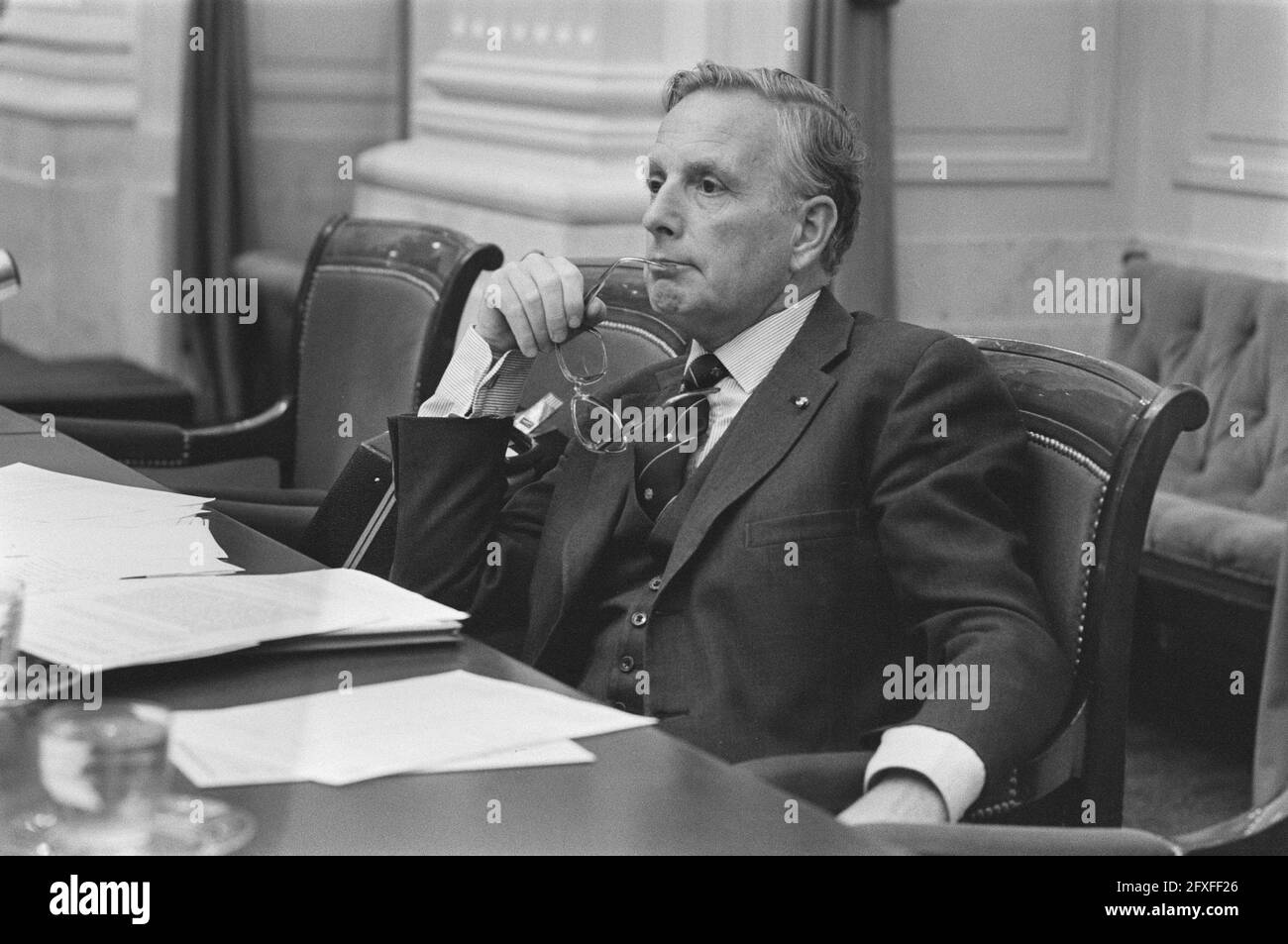 La Cámara de Representantes discute la ley de derecho de autor, entre otras cosas; Ministro Korthals Altes, 20 de septiembre de 1984, Política, Países Bajos, agencia de prensa del siglo 20th foto, noticias para recordar, documental, fotografía histórica 1945-1990, historias visuales, Historia humana del siglo XX, capturando momentos en el tiempo Foto de stock