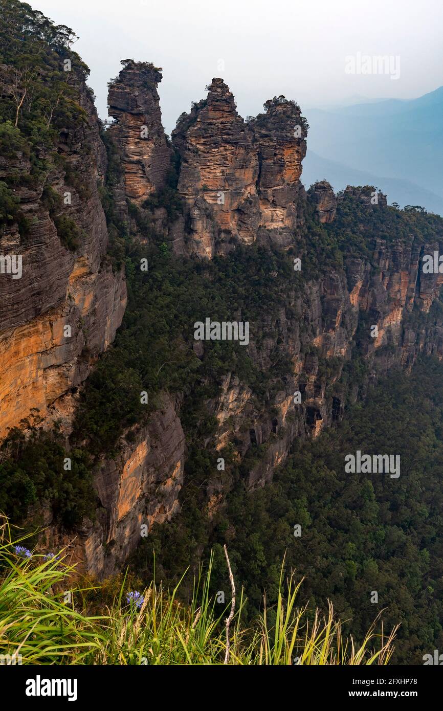 Tres Hermanas en las Montañas Azules de Australia Foto de stock