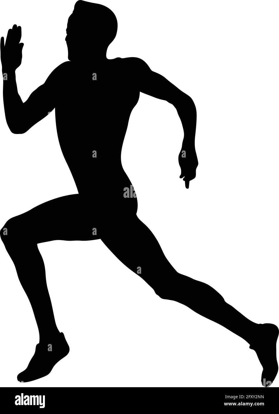líder atleta masculino correr sprint carrera silueta negra Ilustración del Vector