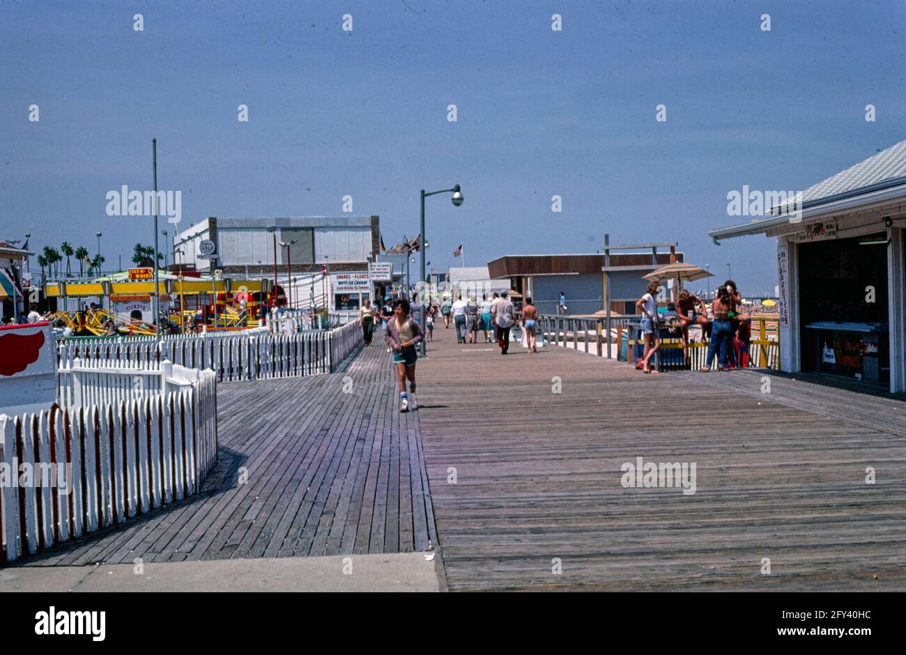 Paseo marítimo/playa, Point Pleasant, Nueva Jersey - John Margolies Roadside America, 1978 Foto de stock