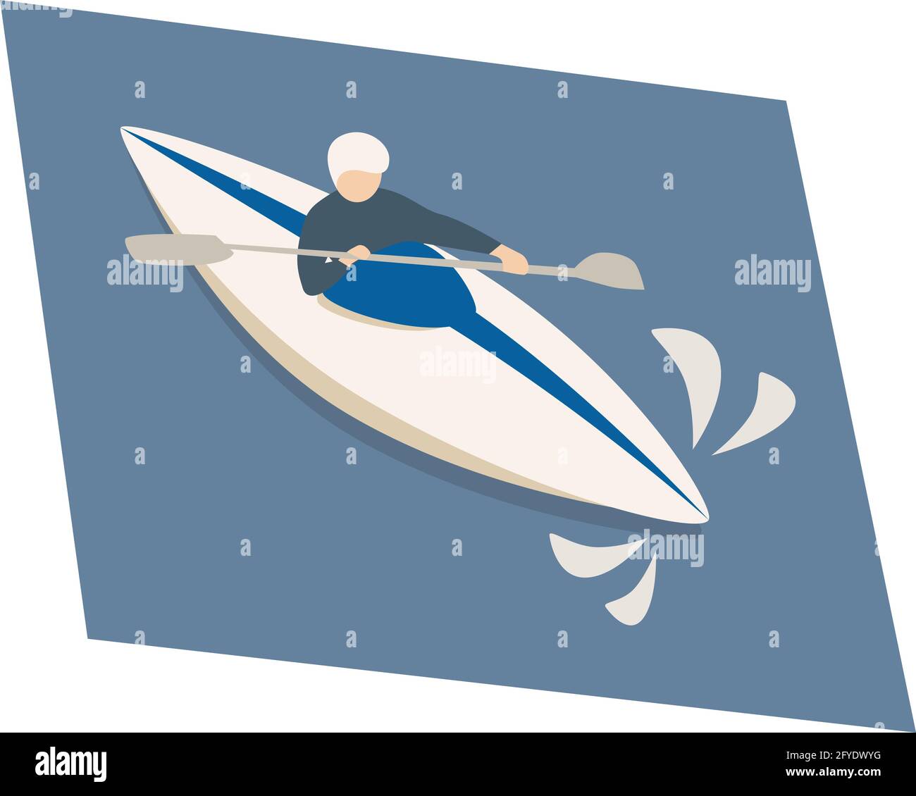 Kayak humano por el río. Extreme SPORT Elemento de diseño ilustración vectorial aislada Ilustración del Vector
