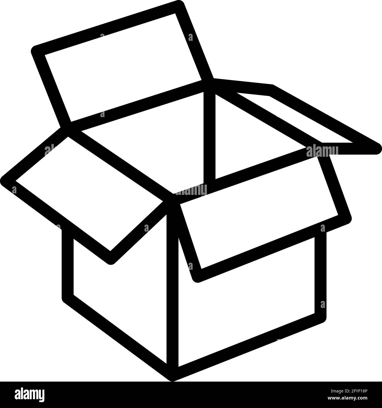 ilustración de vector del icono de línea de caja de cartón Imagen Vector de  stock - Alamy