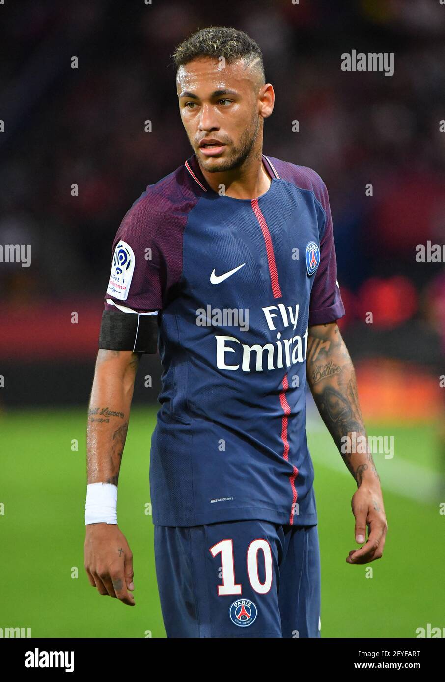 Foto del archivo fechada el 21 de agosto de 2017 de Neymar del PSG durante  el partido francés de la Liga 1 París Toulouse FC de Saint Germain  celebrado en el estadio