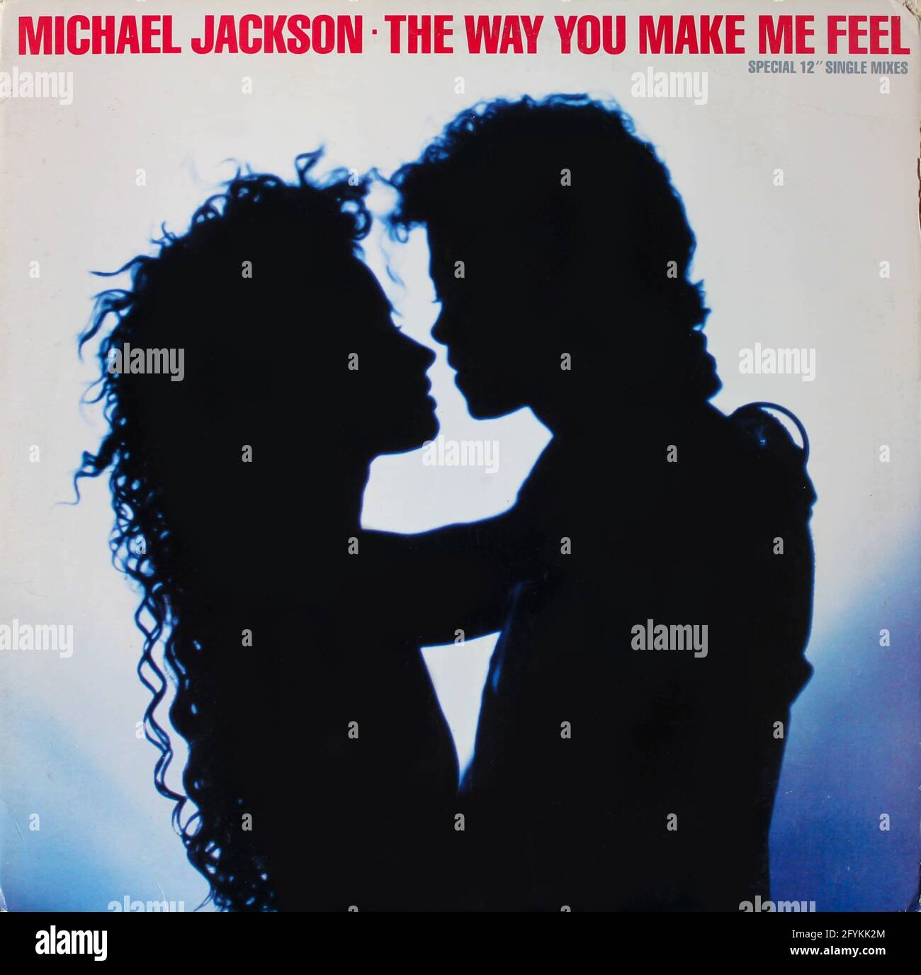 Pop, disco, rock y funk artista, Michael Jackson álbum de música en disco LP de vinilo. Título: La forma en que me hacen sentir portada del álbum Foto de stock