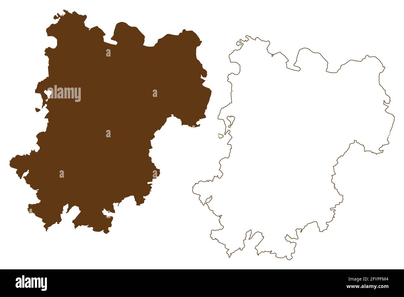 Westerwaldkreis district (República Federal de Alemania, Estado de Renania-Palatinado) mapa de ilustración de vectores, scribble sketch Westerwaldkreis mapa Ilustración del Vector