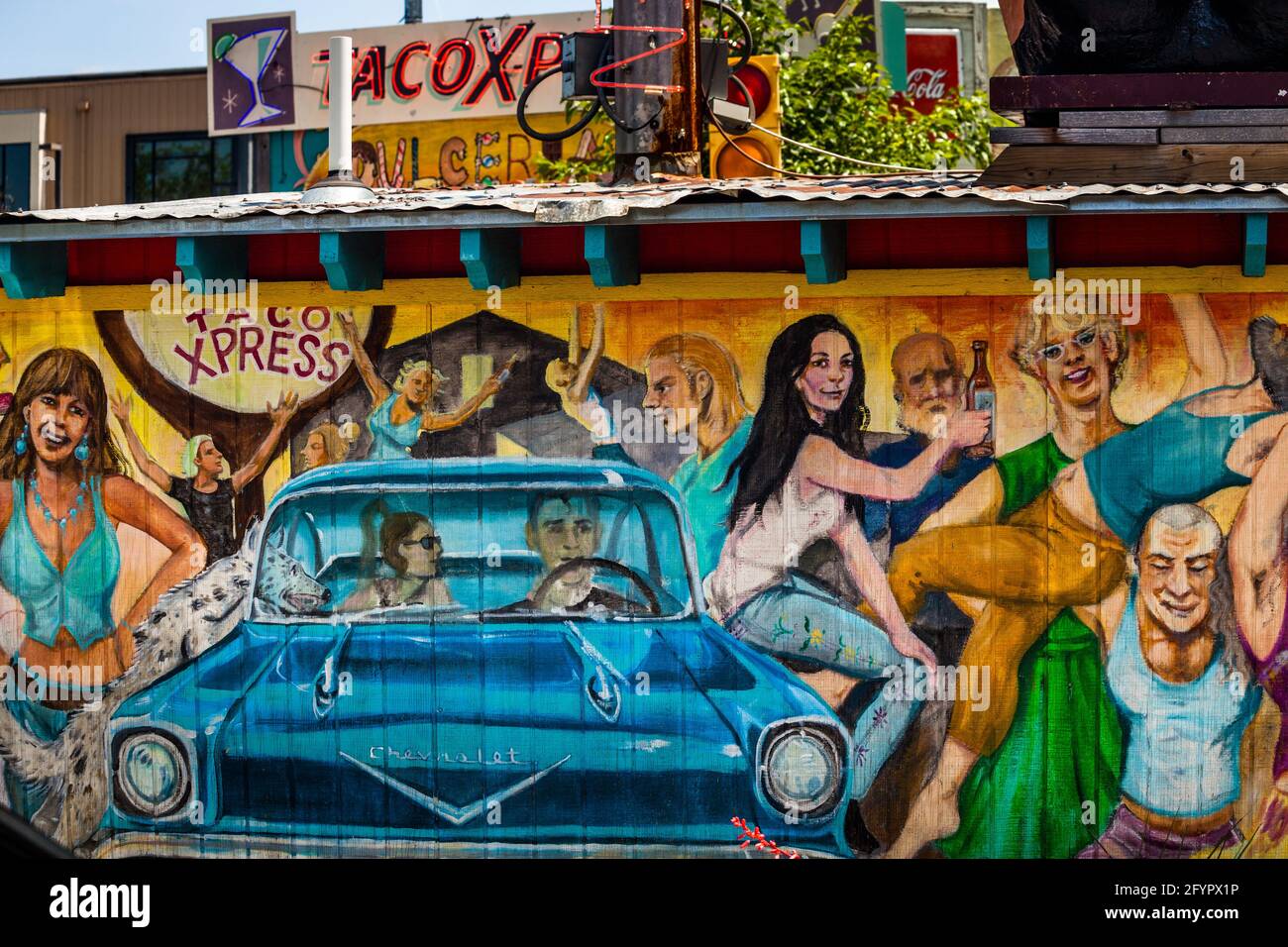 El icónico Taco Express en Austin, Texas Foto de stock