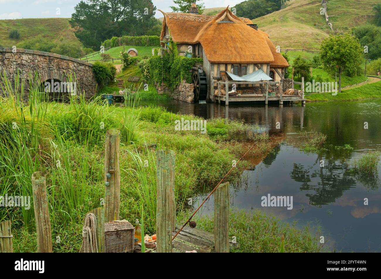 The Mill House, Hobbiton, Matamata, Nueva Zelanda Foto de stock